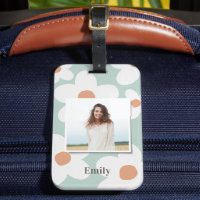 Daisy floral boho retro orange blaues Foto