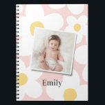 Daisy floral boho retro photo girly pink yellow iP Notizblock<br><div class="desc">Daisy floral boho retro terracotta girly pink and yellow photo gift design.</div>
