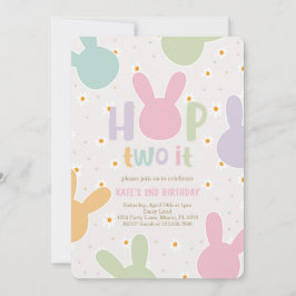 Daisy Floral Bunny 2. Geburtstag Einladung