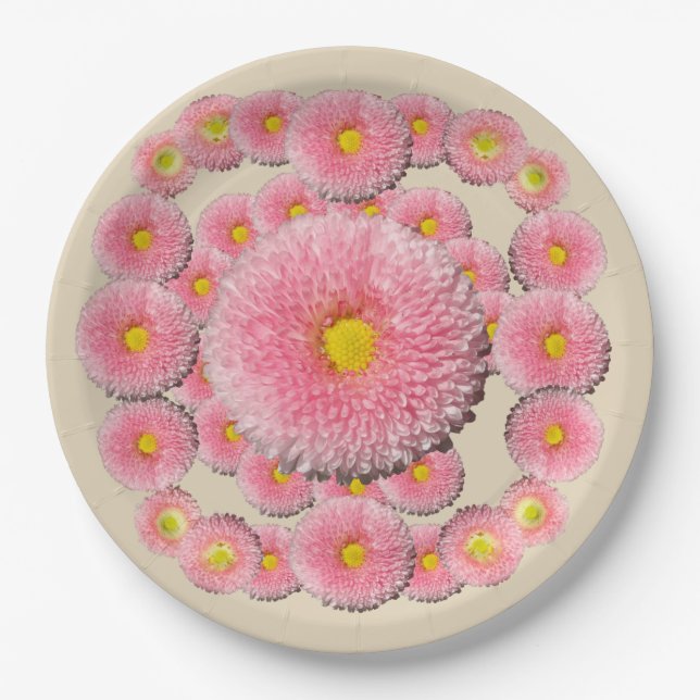 Daisy Floral Custom Paper Teller 9 in (Vorderseite)