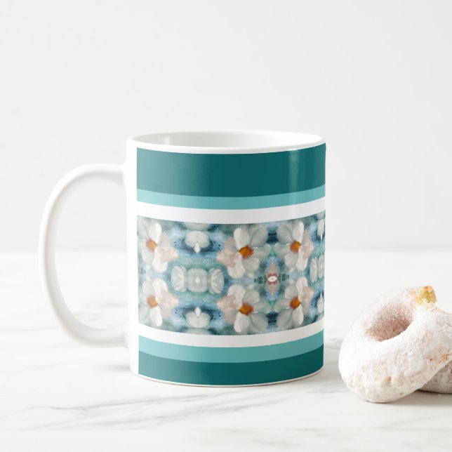 Daisy Floral Gemustert Kaffeetasse (Mit Donut)