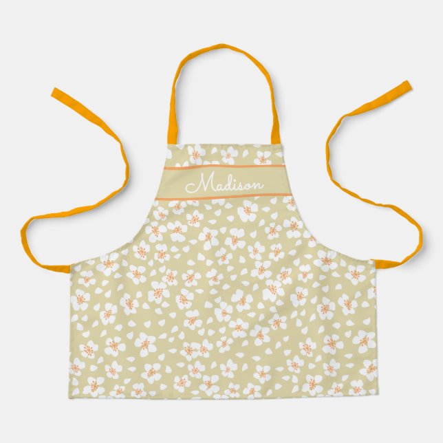 Daisy Floral Girls Personalisierte Schürze (Vorderseite)