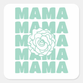 Daisy Floral Mama  Quadratischer Aufkleber