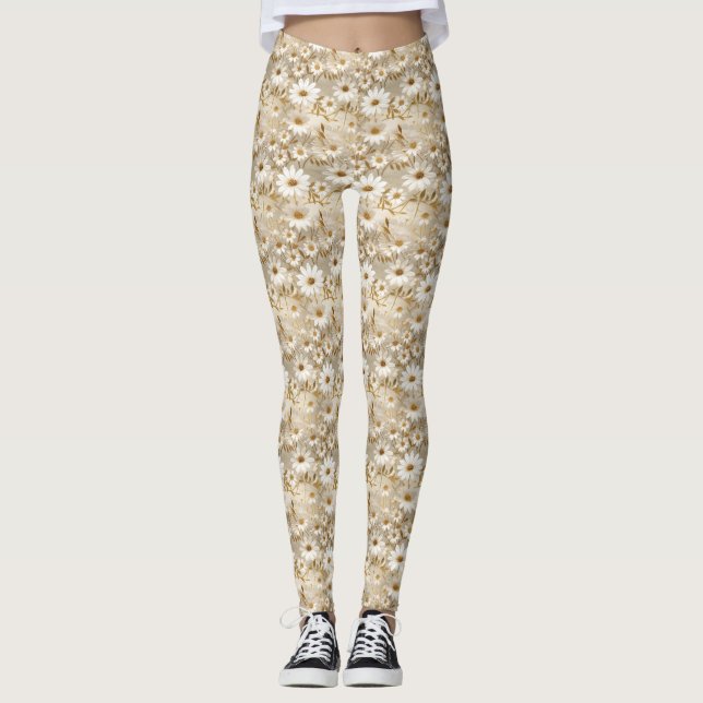 Daisy Floral Pattern Leggings (Vorderseite)