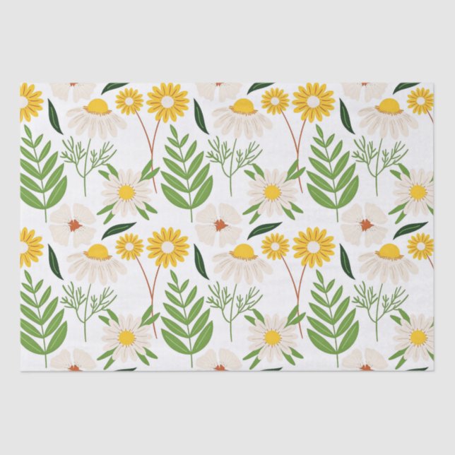 Daisy Floral Pattern Seidenpapier (Vorderseite)