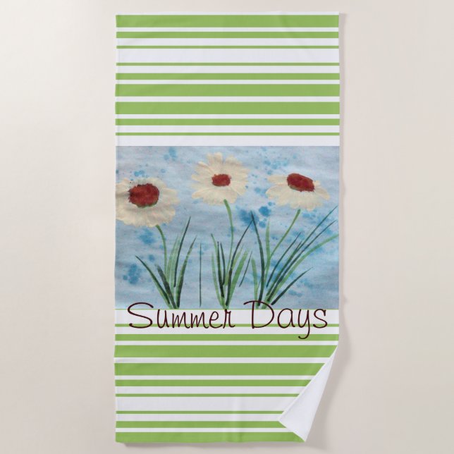 Daisy Floral Style Strandtuch (Vorderseite)