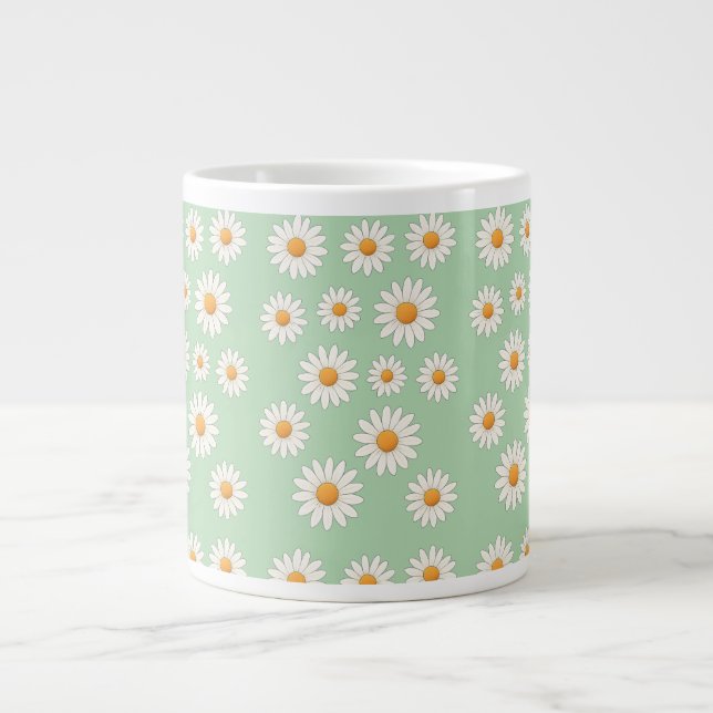 Daisy Floral Tasse - Fröhliche Blume Muster Kaffee (Vorderseite)