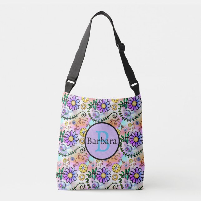 Daisy Floral Tragetaschen Mit Langen Trägern (Vorderseite)