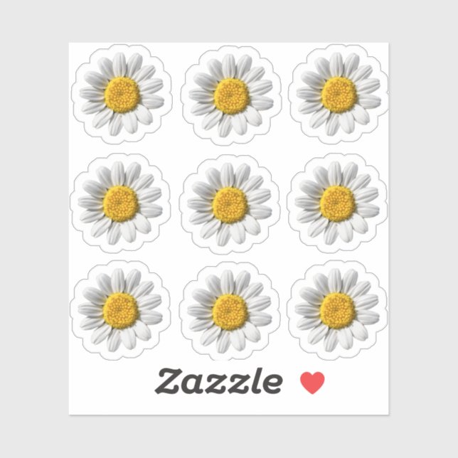 Daisy Floral Weiße Blume Blossom Aufkleber (Blatt)