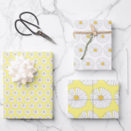 Daisy Flower Garden Party Floral Print Daisies Geschenkpapier Set