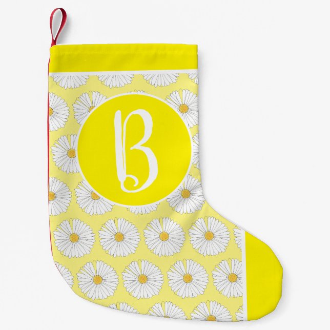 Daisy Flower Garden Party Floral Print Daisies Kleiner Weihnachtsstrumpf (Vorderseite)