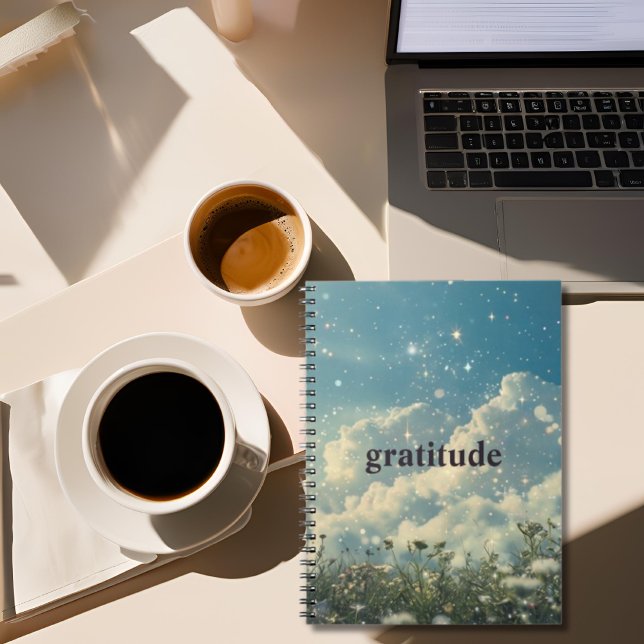 Daisy Flower Nuageux Journal de Gratitude esthétiq (Créateur téléchargé)