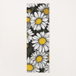 Daisy Flower Pattern Botanical Illustration Yogamatte