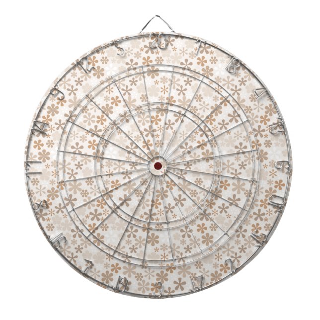 Daisy Flowers Beige Floral Aesthetic Ditsy Tan Dartscheibe (vorne)