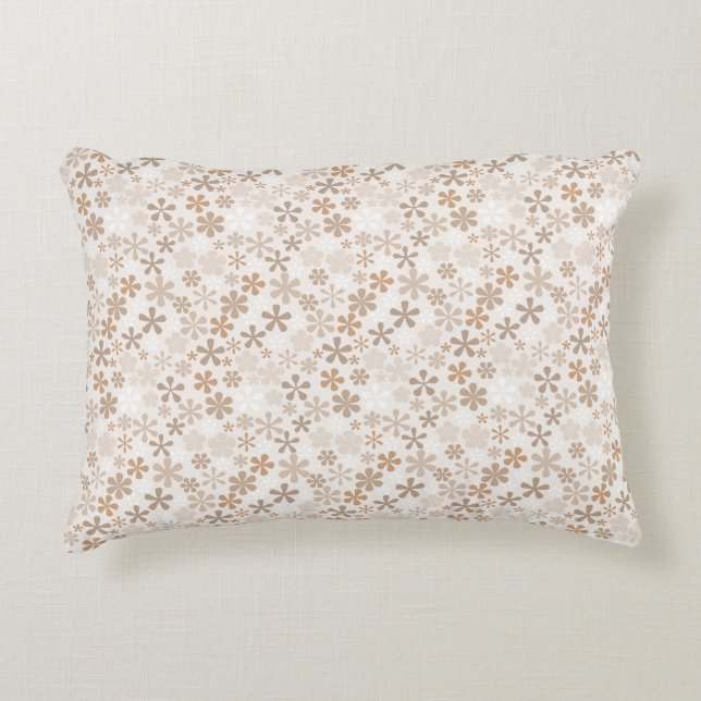 Daisy Flowers Beige Floral Aesthetic Ditsy Tan Dekokissen (Vorderseite)
