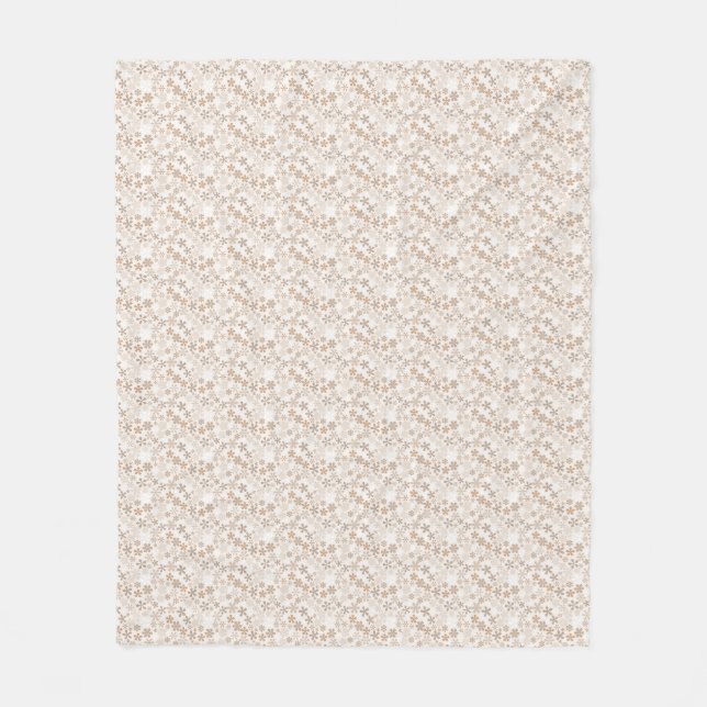 Daisy Flowers Beige Floral Aesthetic Ditsy Tan Fleecedecke (Vorderseite)