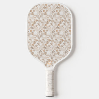 Daisy Flowers Beige Floral Aesthetic Ditsy Tan Pickleball Schläger
