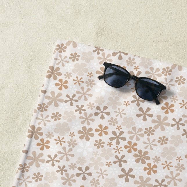 Daisy Flowers Beige Floral Aesthetic Ditsy Tan Strandtuch (Beispiel)
