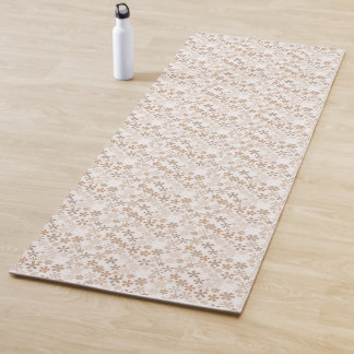 Daisy Flowers Beige Floral Aesthetic Ditsy Tan Yogamatte