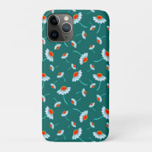Daisy Flowers Pattern-Jade Green