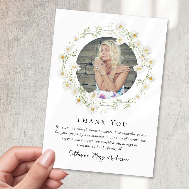 Daisy Foto Bereavement Beileid Beerdigung Gedenkst Dankeskarte (Von Creator hochgeladen)