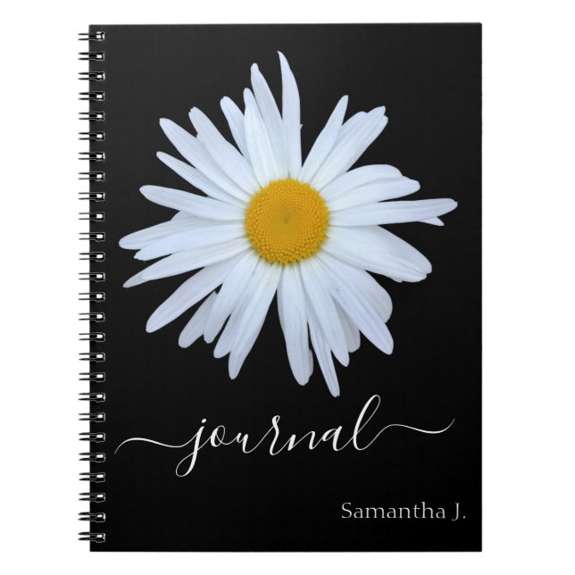 Daisy Foto Black Journal Spiral Foto Notebook Notizblock (Vorderseite)