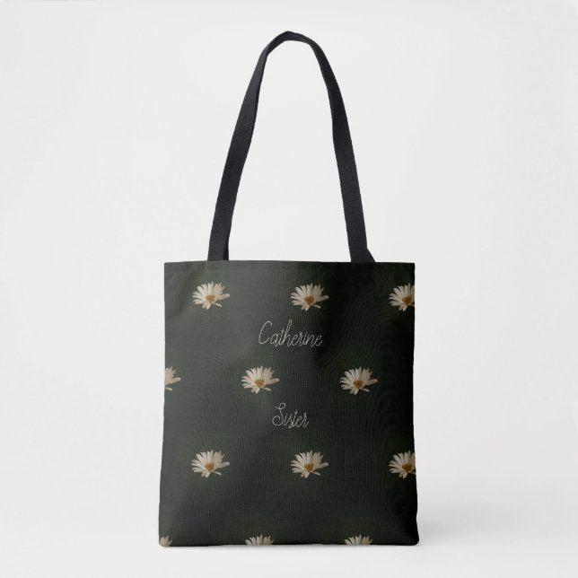 Daisy Foto Personalisiert Sister Black Tasche (Vorderseite)