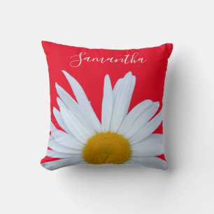 Daisy Foto Red Elegant White Script Kissen