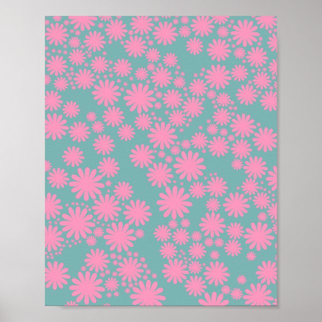 Daisy Garden 06 Minze und Rosa Poster (Vorne)