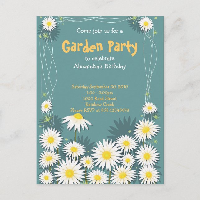 Daisy Garden Anniversaire Fête Invitation 2 (Devant)