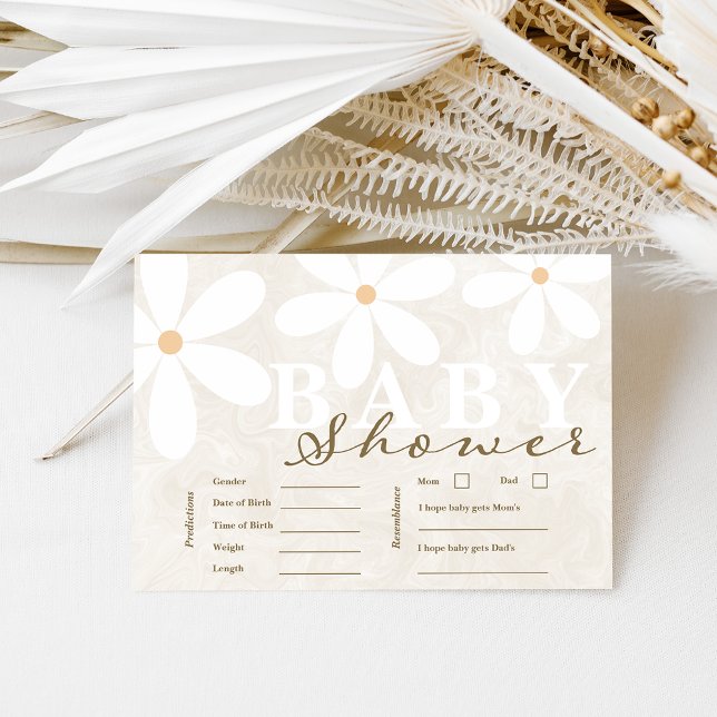 Daisy Garden Baby Shower Neutral Predictions Cards Einladung (Von Creator hochgeladen)