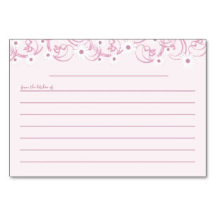 Daisy Garden Pink Rezept Card Tischnummer