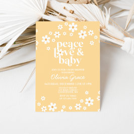 Daisy Gelb Peace Liebe Kinderdusche Einladung