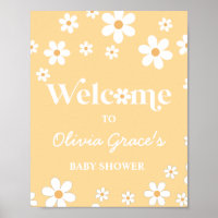 Daisy gelb Retro Peace Liebe Baby Dusche Willkomme
