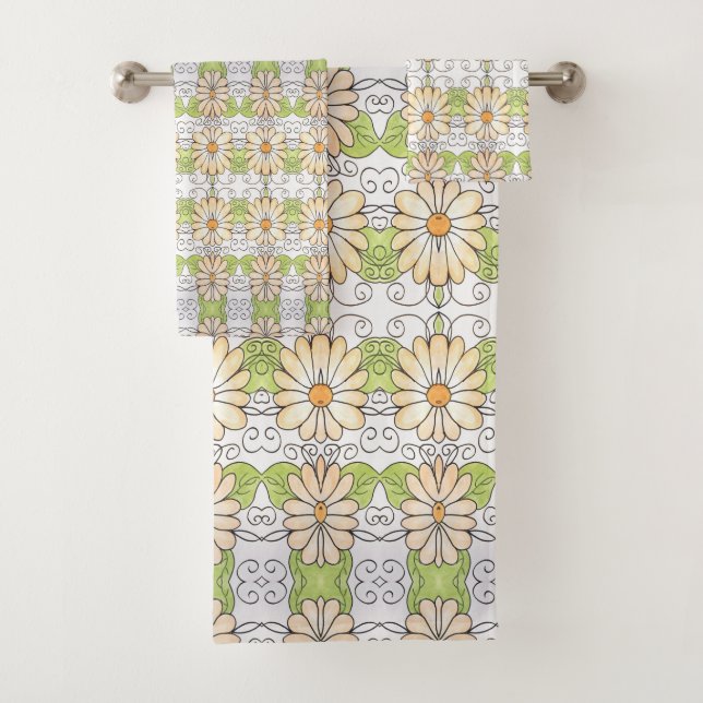 Daisy Gemustert Bath Handtuch Set (Insitu)