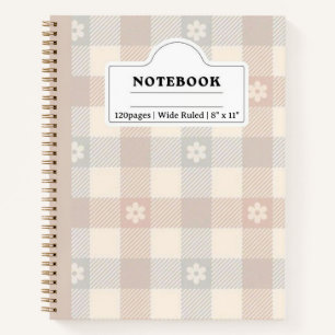 Daisy Gingham Spiral Notebook Notizbuch