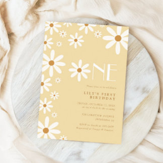 Daisy Girl 1. Geburtstag Blume Thema Einladung