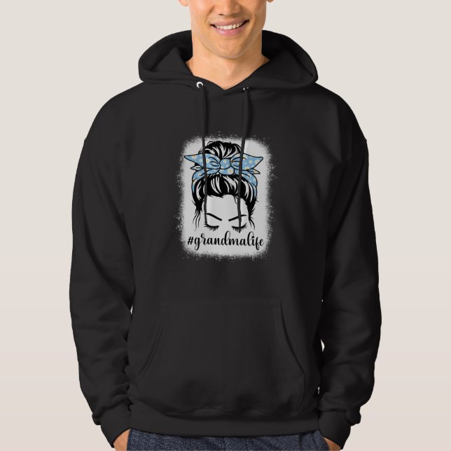 Daisy Grandma Life Messy Bun Bleaches Mother s Day Hoodie (Vorderseite)