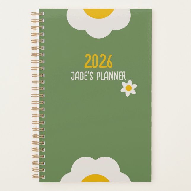 DAISY GREEN - 2026 Floral Planner (Devant)