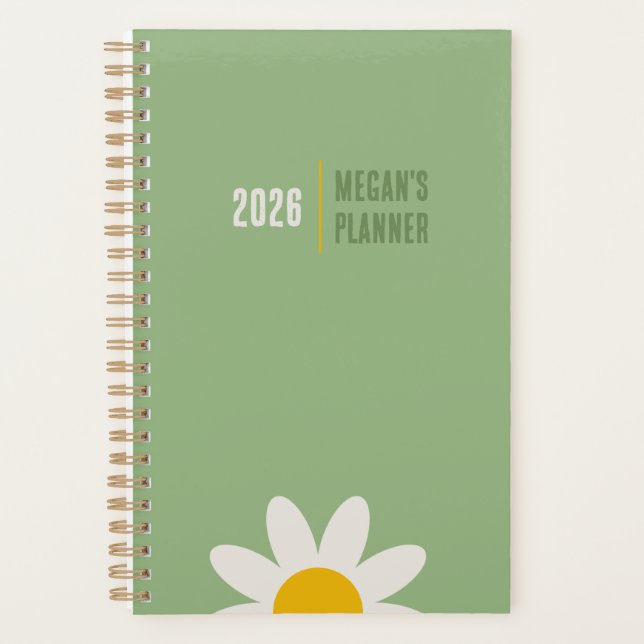 DAISY GREEN - 2026 Floral Planner (Devant)
