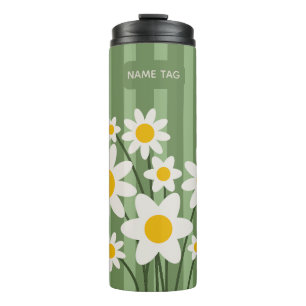 Daisy Green Floral Thermal Tumbler Thermosbecher