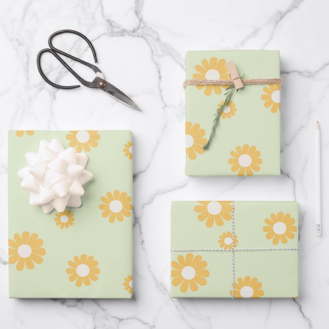 Daisy Green Geschenkpapier Set (Vorderseite)