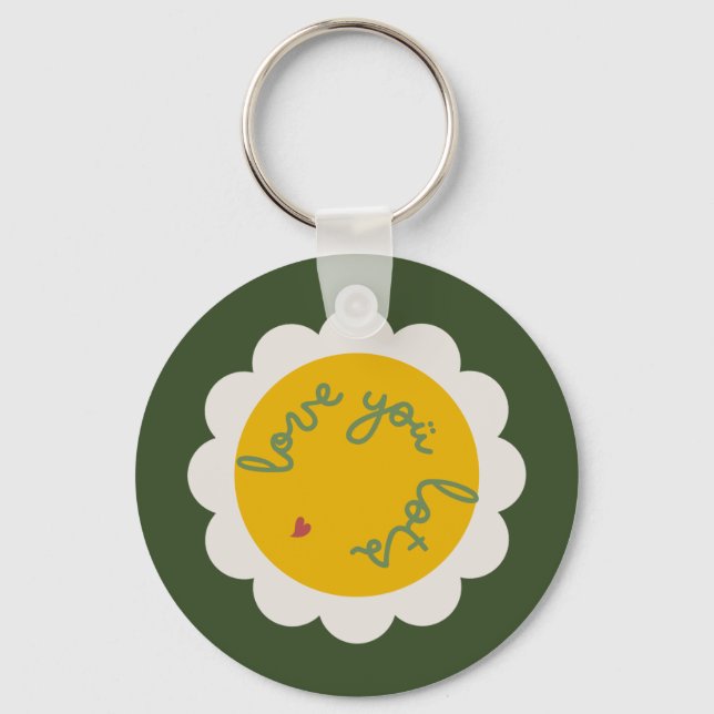 DAISY GREEN - Individuelle Name Blumenzettel Schlüsselanhänger (Vorderseite)