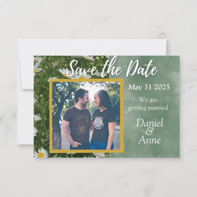 Daisy Green Save the Date Card (Vorderseite)