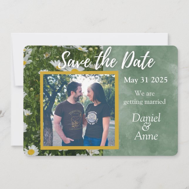 Daisy Green Save the Date Card (Vorderseite)