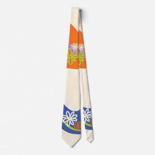 Daisy Groove Blue, Orange, Lila, Green, & Cream Krawatte