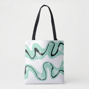 Daisy Groove in Mint Green, Black und White Tasche