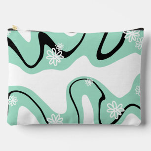Daisy Groove in Mint Green, Black und White Zubehörtasche