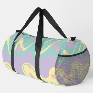 Daisy Groove Pastellfarben, gelb, Lila & grün Duffle Bag