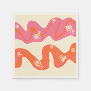 Daisy Groove - Rosa, Orange und Creme Serviette
